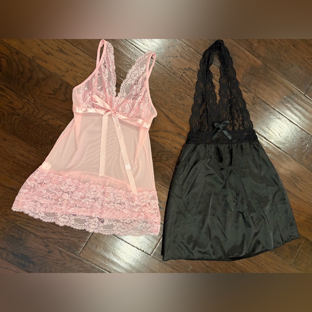 Elegant Lace Lingerie Sets Bundle - Pink & Black
